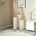 thumbnail image 6 of Aukfa Metal Decorative Tall Floor Vase,Set of 3 Large glazed Vases,22.83"/ 27.17"/31.5" H,Gold, 6 of 7
