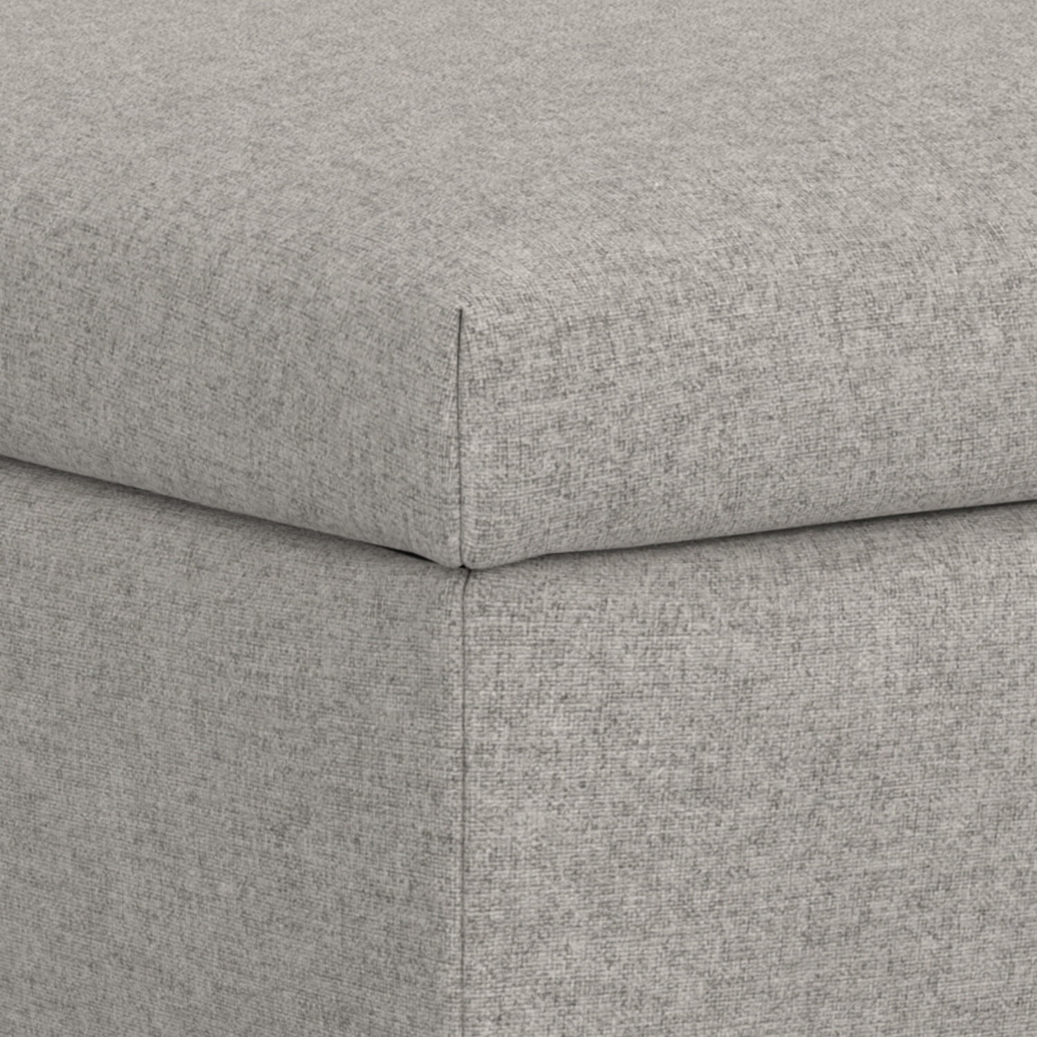 Simpli Home Rebecca 48 inch Wide Mid Century Modern Rectangle Large Coffee Table?Storage Ottoman with Lift up Lid in Cloud Grey Polyester