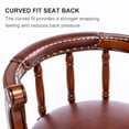 thumbnail image 3 of Solid Rubber Wood Frame Bar Stools Seat of 360° Swivel Counter, Vintage Upholstered Armless Barstools with Back and Leather Padded Seat for Kitchen Island Home Bar (Brown), 3 of 7
