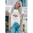 thumbnail image 1 of POGLIP Women's White Fresh Pumpkins Leopard Truck Graphic Tee, 1 of 6