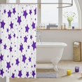 thumbnail image 3 of Manfei Kawaii Stars Shower Curtain 72Wx84L,Lovely Polka Dot Bathroom Shower Curtain,White Purple, 3 of 5