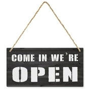Business Open Sign Come In WeRe Open Home Decorative Printed Wood Wall Art Sign Yard Garden Porch Decor Sign Farmhouse Front Door Wooden Hanging Sign 12X6 Inch