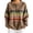 A03-Coffee, variant on Women's Henley Long Sleeve Sweatshirt Colorful Striped Loose Pullover Top for Fall Winter Casual Daily Outfit