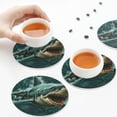 thumbnail image 5 of Kdxio Abstract Geometric Shark Funny Coasters,4 Pcs Leather Coasters,Housewarming Gifts,Protect Furniture from Water Marks Scratch and Damage, 5 of 6