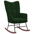 thumbnail image 2 of vidaXL Rocking Chair with a Stool Dark Green Velvet, 2 of 6