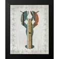 thumbnail image 2 of Fab Funky 12x14 Black Modern Framed Museum Art Print Titled - Distressed Wood Style Lobster 1, 2 of 5
