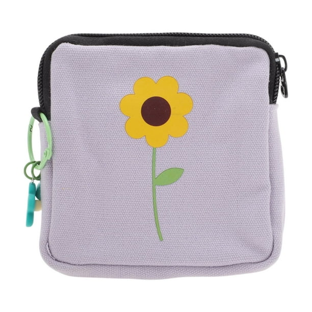 Bolsas de Maquillaje de Flor de Campana Únicas 1 Pc para Viajes de Negocios Lona Púrpura Claro