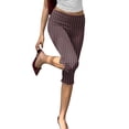 thumbnail image 2 of Women Y2K Fold Over Capri Leggings Elastic High Waist Knee Length Stretch Yoga Pants Slim Fit Going Out Crop Trouser, L, 2 of 8