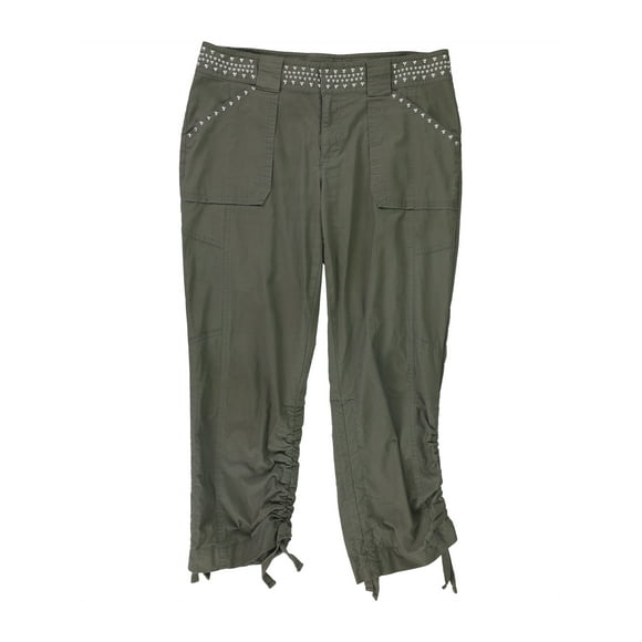 I-N-C Womens Studded Casual Cargo Pants brightgrn 10x20