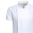 thumbnail image 6 of Men Women Chef Jacket Short Sleeve Top Comfortable Cooker Chef Clothes chef Coat White L, 6 of 7