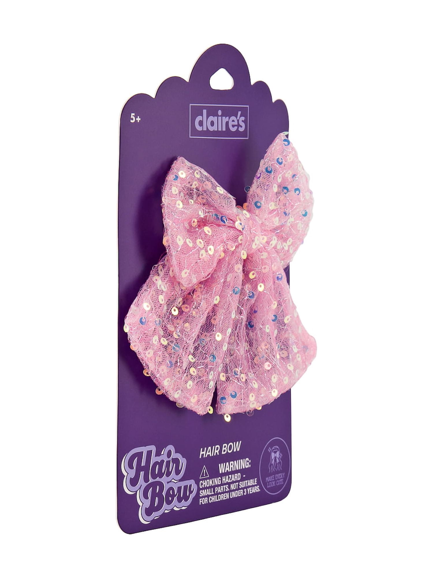 Claire's Hair Jumbo Sequin Bow - Pink