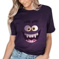 thumbnail image 4 of Tops de Ajuste Suelto para las Mujeres Sudadera Casual Impresa Manga Corta Cuello Redondo Superior, Poliéster, 4 of 8