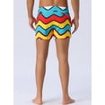 thumbnail image 3 of DARING DIVA Men's Geometric Patterns Elastic Waist Board Shorts 32 Blue Yellow, 3 of 6
