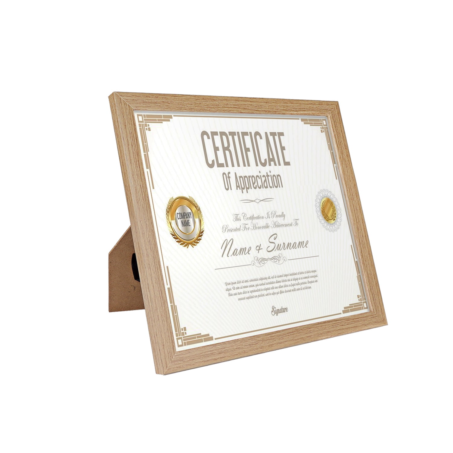 Scholartree 5P Contemporary Gallery Document Picture Frame Set, A4/8.5x11 Tabletop Picture Frames, Brown