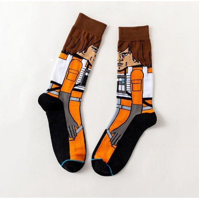 Calcetines creativos Harajuku de moda para hombre y mujer, calcetines Unisex de algodón, calcetines de Star Wars, calcetines de R2-D2, calcetines de Cosplay, calcetines de Caballero Jedi Wookiee