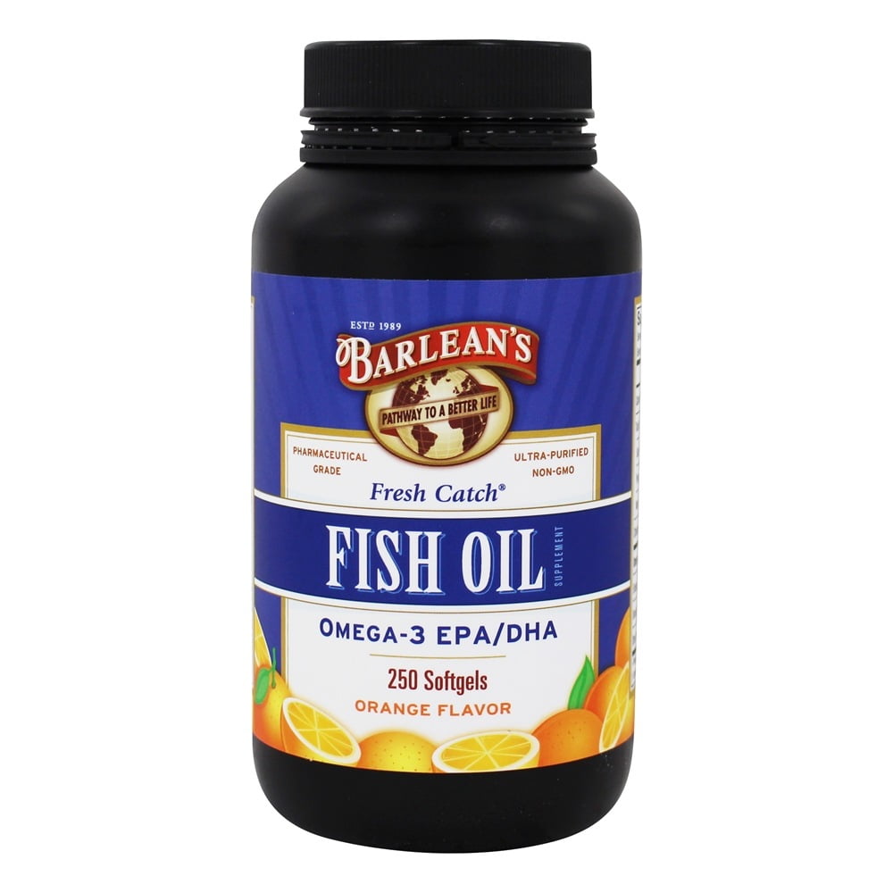 Barlean's Fresh Catch Fish Oil Omega3 EPA/DHA Orange Flavor 250