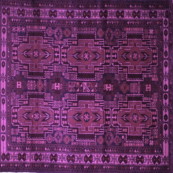 Ahgly Company Indoor Square Southwestern Purple Country Area Rugs, 6' Square