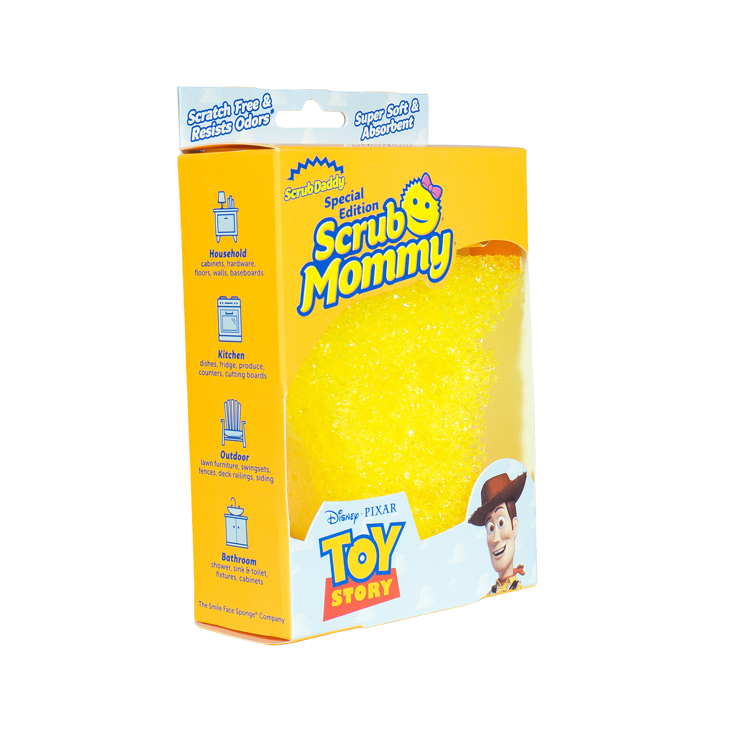 Scrub Daddy Scrub Mommy Disney Toy Story Yellow Woody Non-Scratch Cleaning Sponge
