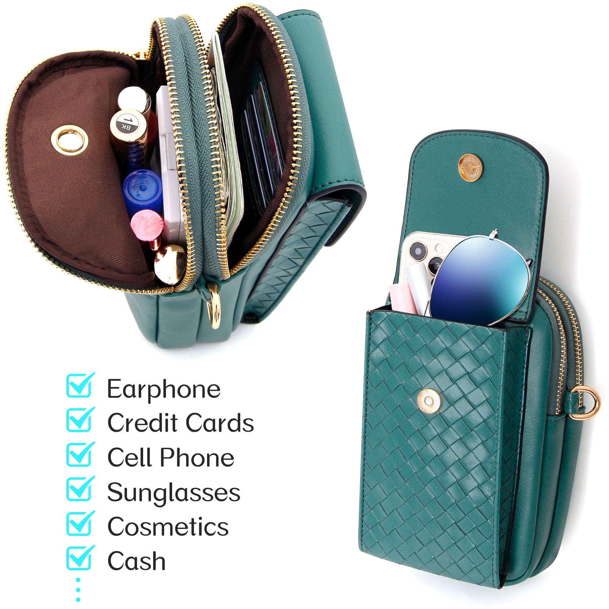 Badiya Small Crossbody Phone Bags for Women with Card Slots, Women Phone Purse Wallet Phone Bag