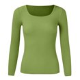 thumbnail image 4 of PMUYBHF Combinaison Chandail pour Femmes Couleur Unie Col en U Tricoté Chandail Col Roulé m, 4 of 5
