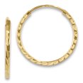 thumbnail image 1 of 14k Yellow Gold Square Tube Endless Hoop Earrings Round, 1 of 6