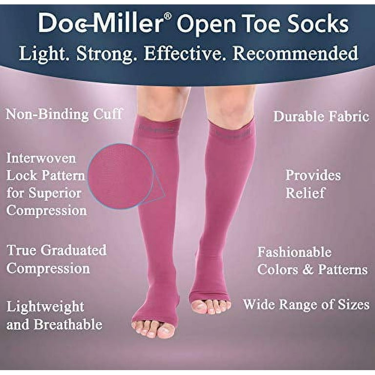 Doc Miller Open Toe Compression Socks, 15-20 mmHg, Toeless Compression  Socks Women and Men for Maternity, Improved Blood Circulation, Shin  Splints
