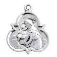 thumbnail image 2 of Sterling Silver Patron Saint St Anthony Trinity Symbol Medal, 0.8" x 0.7", 18" Rhodium Plated Stainless Steel Chain Necklace, Made in USA - Deluxe Velvet Gift Box, 2 of 4
