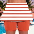 thumbnail image 5 of Skort Shorts Women, Striped Print High Waisted Golf Skirts with Pockets Athletic Casual Tennis Mini Skirt (2XL, Orange), 5 of 6