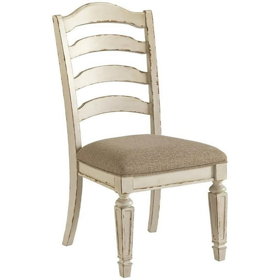 Bowery Hill Ladderback Dining Side Chair in Chipped White