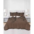 thumbnail image 2 of Quilts Queen Size Bedding Set, Coffee Brown Black Branches Lightweight Quilted Comforter, Botanical Dead Tree Birds Soft Reversible Bedspread Coverlet with Pillow Covers for All Season, 90" x 96", 2 of 7