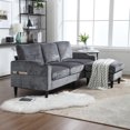 thumbnail image 4 of Homefun Modern Chenille Sectional Sofa with Removable Storage Ottoman, L-Shaped Upholstered Couch with Side Pocket and Cup Holder, Multi-Functional Storage Sofa for Livingroom Apartment, Gray, 4 of 7