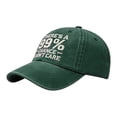 thumbnail image 2 of There's a 99% Chance I Don't Care Dad Hat – Embroidered Distressed Baseball Cap, Funny Sarcastic Adjustable Cap for Men Women, Washed Cotton Unstructured Green One Size, 2 of 8