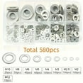 thumbnail image 2 of 360/580pcs 304 Stainless Steel Flat Washers Set, Perfect For Home Decor, Factory Repair, Kitchens, Shops & More, 2 of 6