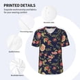 thumbnail image 3 of Lsque Flower Pattern Mens Polo Golf Shirts Funny Graphics Shorts Sleeve Button Shirts Baseball T-shirt-Large, 3 of 7