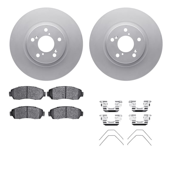 Dynamic Friction Company Front Geospec Brake Rotors with 5000 Advanced Brake Pads includes Hardware 4512-59177