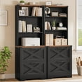 thumbnail image 3 of 2 Drawer File Cabinet with Lock, Wood Filing Cabinet fits Letter, Legal, A4 Size, Hanging File Folders, Farmhouse File Cabinets for Home Office with Adjustable Storage Shelf, Black, 3 of 7