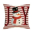 thumbnail image 2 of Kumdkd Christmas Pillow Covers - Snowman & Tree Holiday Print Linen Cushion Case (17.7"x17.7"), Red Decorative Pillowcase with Invisible Zipper for Home/Office, 2 of 6