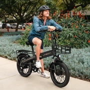 Jasion EB6 Electric Bike for Adults, 1200W Peak Motor Folding Ebike with 48V Removable Built-in Battery, Up to 25 MPH, 20 Fat Tire Foldable Electric Bicycle, UL 2849