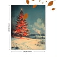 thumbnail image 3 of Qisvanset 12x16 Inch With Frame 2D Flat Wall Art Vintage Christmas Tree Print Holiday Home Wall Decor, 3 of 8