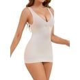 thumbnail image 4 of INSPIRE CHIC Women's V-Neck Control Waisted Slimming Tops Sleeveless Slim-Fit Shaping Tank XL Beige, 4 of 5