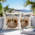 thumbnail image 5 of Waterproof Throw Pillow Covers Set of 2, 20x20 Inch Retro Leopard Pumpkins Decorative Pillowcases Outdoor Pillow Slip Cushion Covers Set for Couch Tent Welcome Sunflowers Rustic, 5 of 7