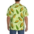 thumbnail image 3 of Lsque Fresh Corn print Men's Cuban Collar Short Sleeve Shirt Summer Beachwear Casual Button Down Fashionable Vacation Leisure Shirt-4X-Large, 3 of 7