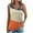Orange, variant on Lenpel Women's Tank Tops Summer Casual V Neck Ruffle Trim Color Block Sleeveless T Shirts Cami Tunic Tee Blouses