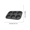 thumbnail image 3 of Professional Non-Stick Cupcake and Cake Baking Pan Set - Carbon Steel Bakeware with Advanced Coating for Easy Release (Black Finish) - 6 Cups-Black, 3 of 4