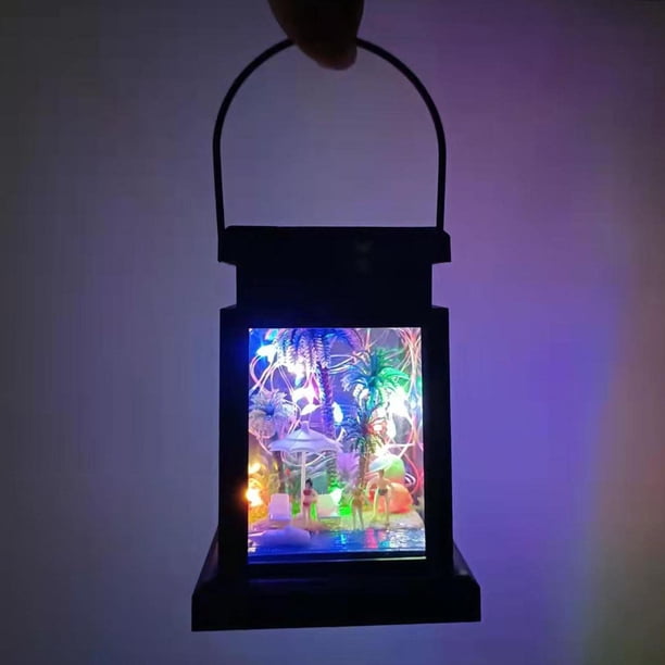 Linternas colgantes de plástico para exteriores, linternas decorativas, luces LED de noche, luces solares colgantes para jardín, patio, decoración de Playa Macarena Linterna colgante
