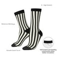 thumbnail image 4 of Cauagu Black And White Thick Stripes Print Crew Socks for Women and Men,Adult Athletic Running Socks 1-Pair Sports Socks Work Gear Socks with Moisture Wicking, 4 of 6