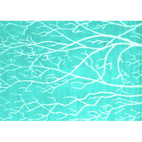 Ahgly Company Indoor Rectangle Abstract Turquoise Blue Contemporary Area Rugs, 6' x 9'