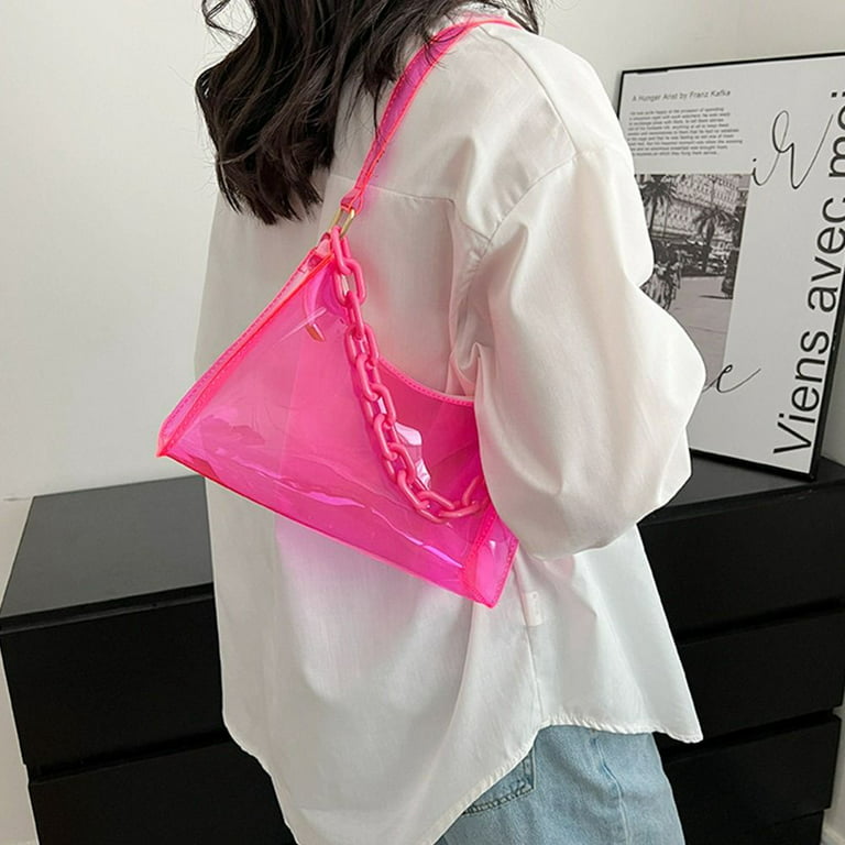 Women Ladies Summer Purse PVC Clear Jelly Bags Shoulder Bag