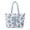 Blue Floral Cross, variant on Cute Cats Print Quilted Tote Bag for Women Zipper Closure Multi-Pocket Large Capacity Shoulder Handbag for Work School Shopping Travel Daily Use