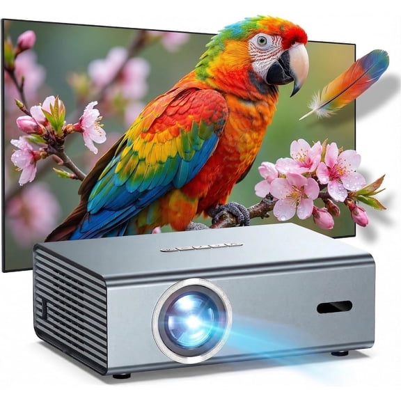 TOTU 4K Projector with WiFi and Bluetooth, Up to 450 Inch Giant Screen, Auto Focus and Auto Keystone Correction, Dolby Audio Home Theater and Outdoor Movie Projector,Silver